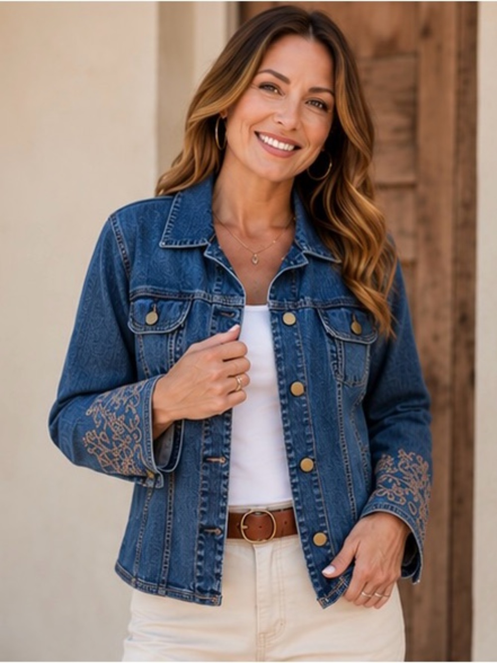 Embroidered Denim Jacket • Boho Western • Statement Jean Jacket